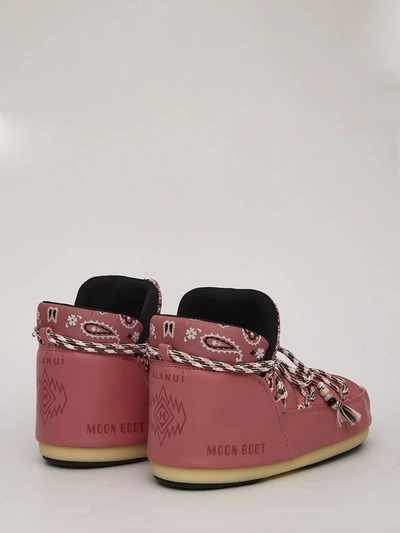 Alanui + Moon Boot Bandana-print Shell And Faux Leather Snow Boots In Pink