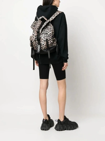 Shop Ganni Backpacks In Leopard