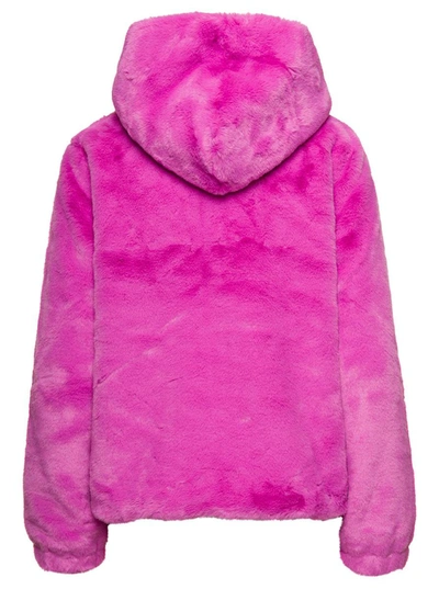 Shop Apparis Giubbotto 'luz' Con Cappuccio E Chiusura A Zip In Eco-pelliccia Rosa Donna In Pink
