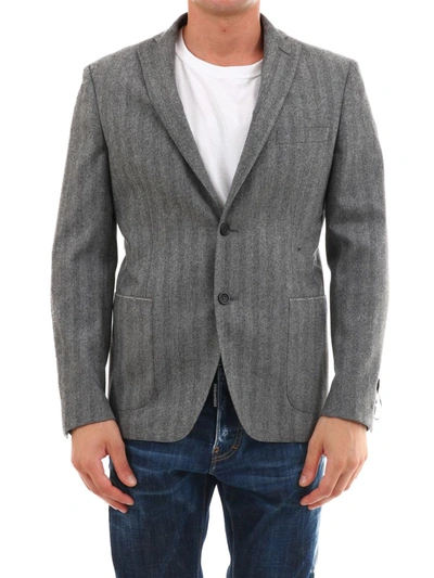 Shop Tonello Gray Wool Jacket In Grey