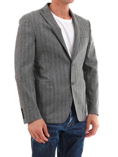 Shop Tonello Gray Wool Jacket In Grey