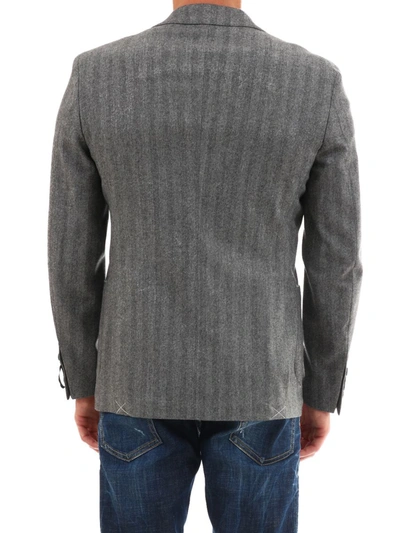 Shop Tonello Gray Wool Jacket In Grey