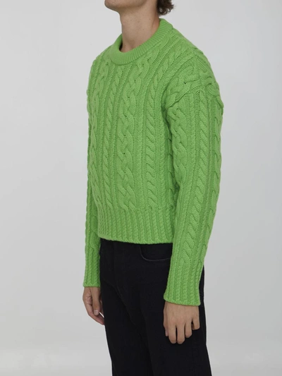 Shop Ami Alexandre Mattiussi Green Wool Sweater