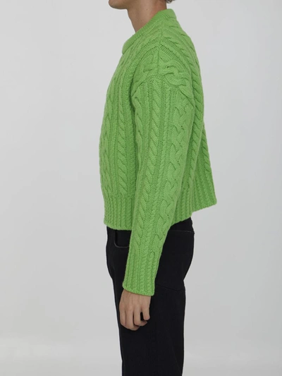 Shop Ami Alexandre Mattiussi Green Wool Sweater