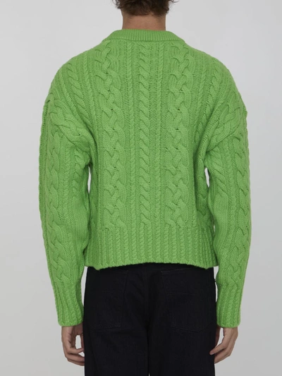 Shop Ami Alexandre Mattiussi Green Wool Sweater