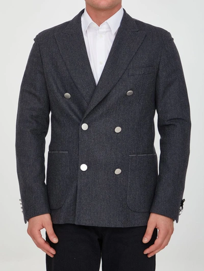 Shop Tonello Grey Wool Jacket