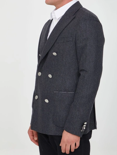 Shop Tonello Grey Wool Jacket