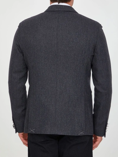 Shop Tonello Grey Wool Jacket