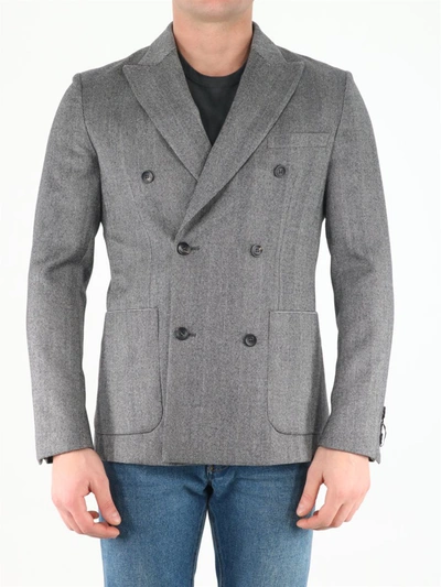 Shop Tonello Grey Wool Jacket