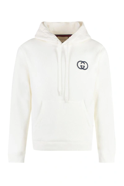 Shop Gucci Cotton Hoodie In White
