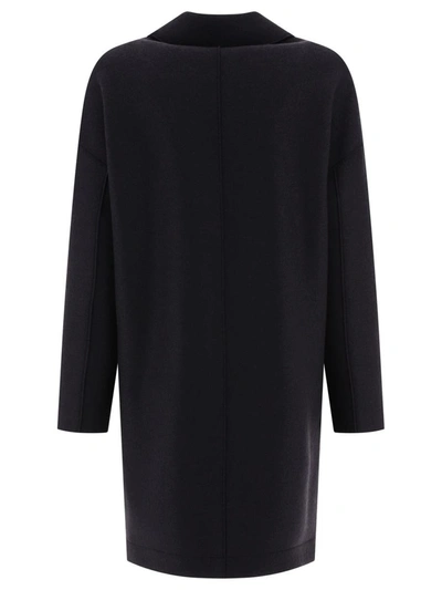 Shop Harris Wharf London "mac" Coat In Black