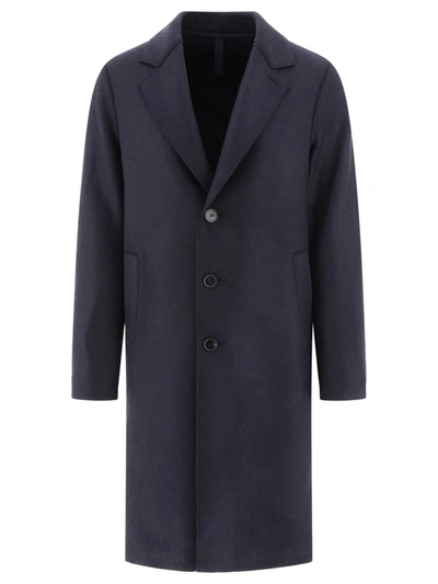 Shop Harris Wharf London Single-breasted Coat In Blue
