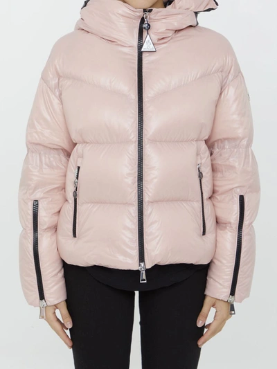 Shop Moncler Huppe Short Down Jacket In Pink