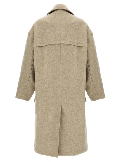 Shop Isabel Marant 'fabiola' Coat In Beige