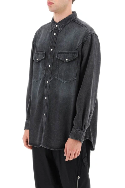 Shop Isabel Marant 'teoma' Soft Denim Shirt In Grey