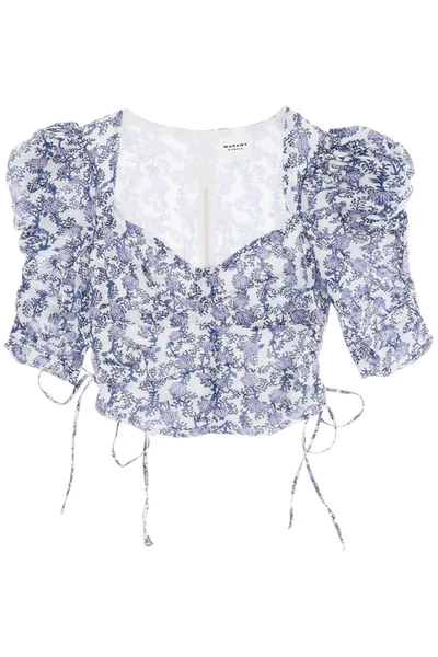 Shop Isabel Marant Étoile Isabel Marant Etoile 'galaor' Cropped Top With Floral Motif In Multicolor