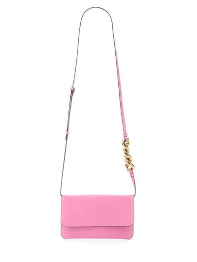 Jw Anderson Logo Printed Foldover Top Shoulder Bag In Pink