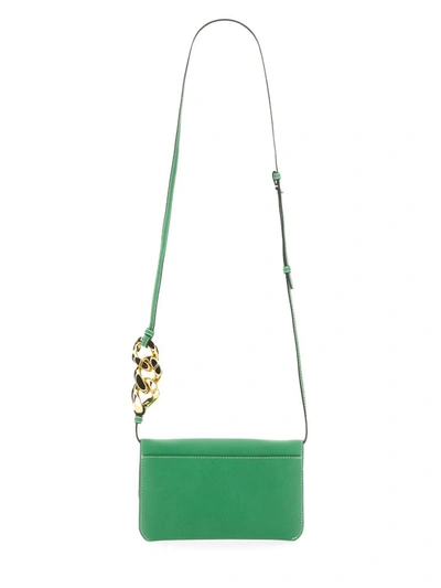 Shop Jw Anderson J.w. Anderson Leather Chain Smartphone Bag In Green