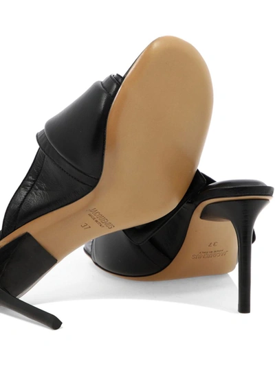 Shop Jacquemus "les Mules Aqua" Sandals In Black