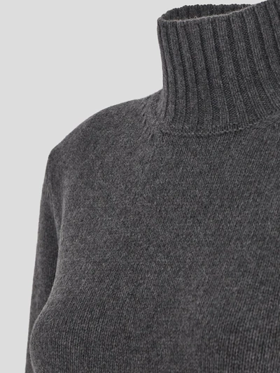 Shop Jil Sander Asymmetric Knit Sweater In Grey