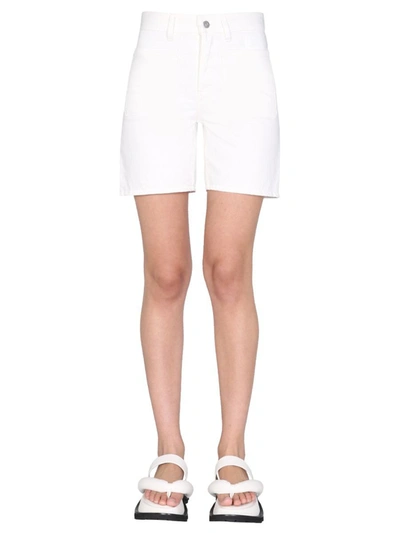 Shop Jil Sander Denim Shorts In White