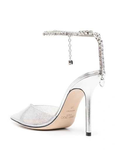 Shop Jimmy Choo Saeda Crystal Décolleté In Grey