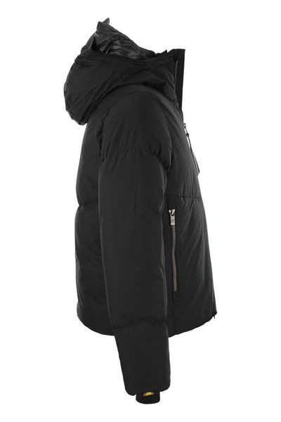 Shop K-way Hugol - Hooded Down Jacket In Black