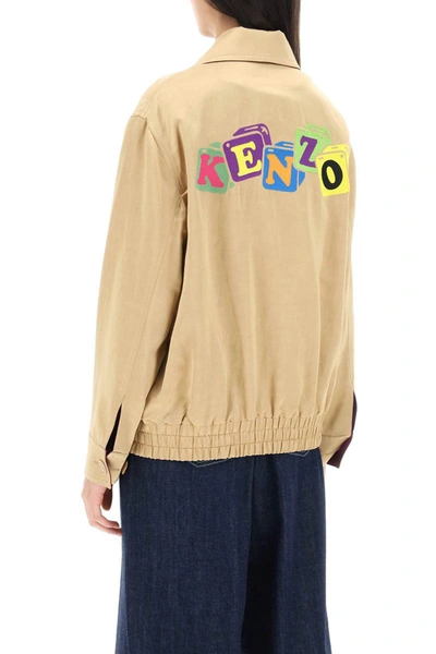Shop Kenzo Boke Boy Reversible Bomber Jacket In Beige