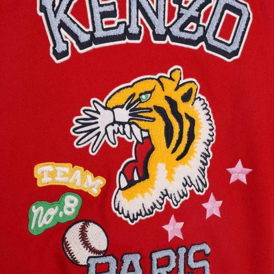 Shop Kenzo Bomber Jacket With Patches In Red