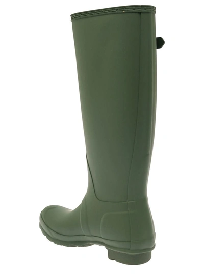 Shop Kenzo Green Boots With Logo Detail In Rubber Woman