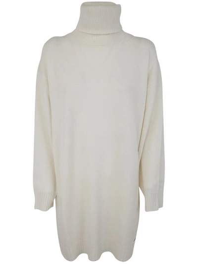 Shop Kiton High Neck Knitted Mini Dress Clothing In White