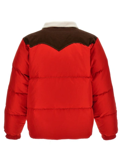 Shop Lc23 'paneled' Down Jacket In Red