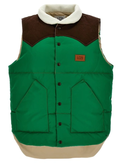 Shop Lc23 'paneled' Vest In Green