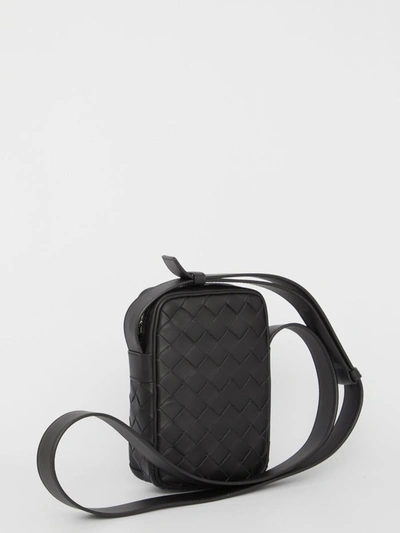 Shop Bottega Veneta Leather Crossbody Bag In Black