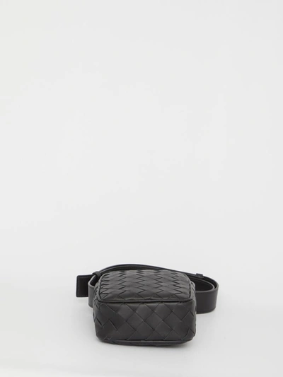 Shop Bottega Veneta Leather Crossbody Bag In Black