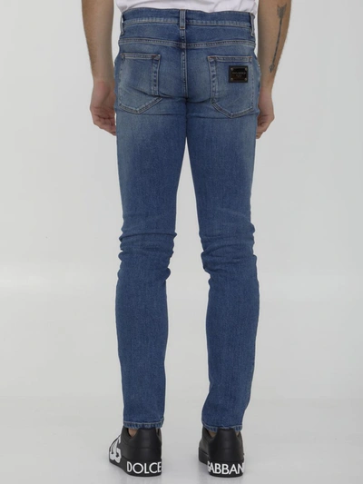 Shop Dolce & Gabbana Light-blue Denim Jeans