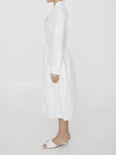 Bottega Veneta Viscose Blend Midi Dress In White