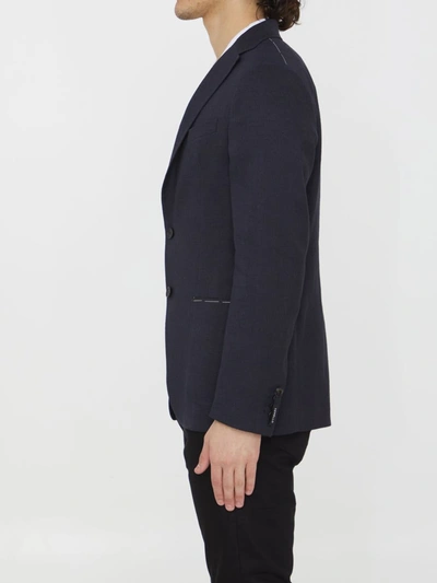Tonello Linen And Viscose Jacket In Blue