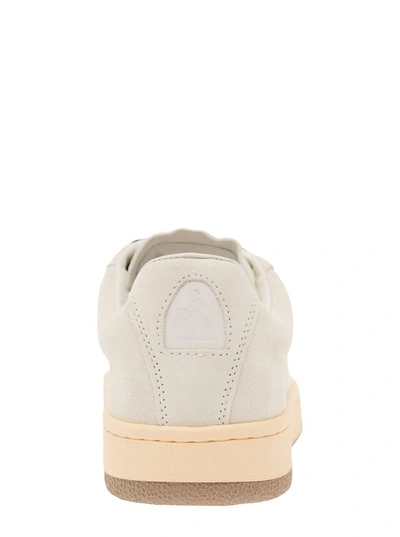 Shop Lanvin 'lite Curb' White Low Top Sneakers With Oversized Multicolor Laces In Leather Woman