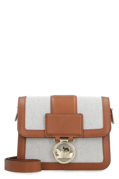 Shop Longchamp Box-trot Canvas Mini Crossbody Bag In White