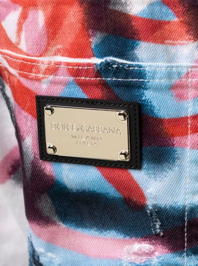 Shop Dolce & Gabbana Loom 56 Jeans Stampa Graffiti Colorata In Multicolor