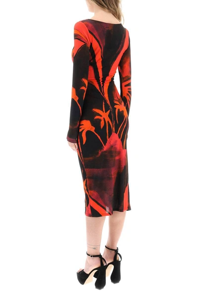 Louisa Ballou Summer Solstice Wrap-effect Printed Stretch-jersey Midi Dress In Multicolor