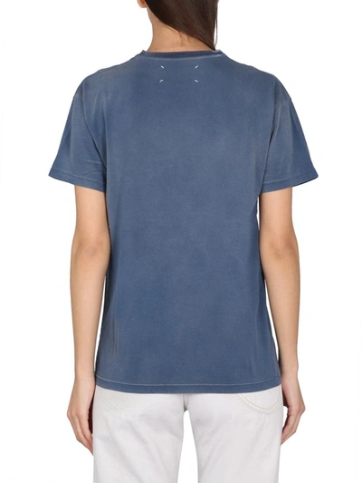 Shop Maison Margiela T-shirt With Logo In Blue
