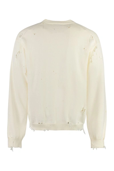 Shop Miharayasuhiro Maison Mihara Yasuhiro Cotton Crew-neck Sweater In Ivory