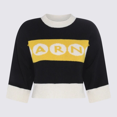 Shop Marni Black Virgin Wool Logo Sweater