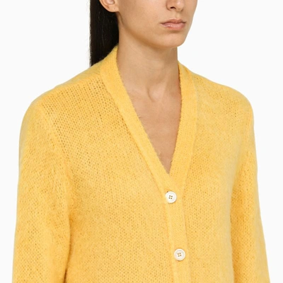 Shop Marni Knitted Cardigan In Yellow