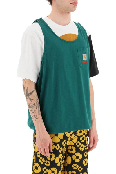 Shop Marni X Carhartt T-shirt With Sewn-in Tank Top In Multicolor