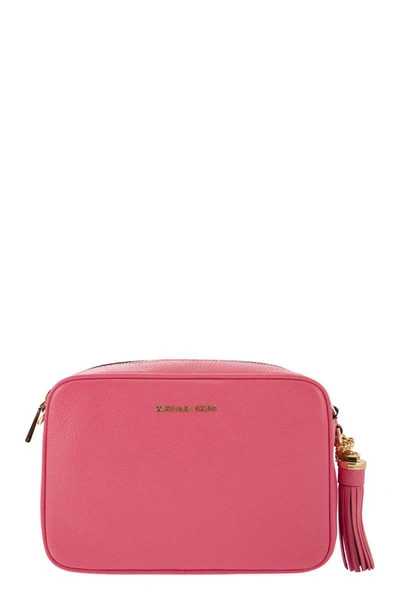 Shop Michael Kors Ginny - Leather Crossbody Bag In Pink