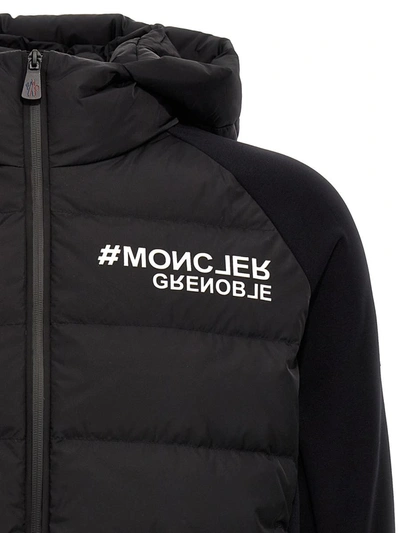 Shop Moncler Grenoble Bimaterial Caridgan In Black