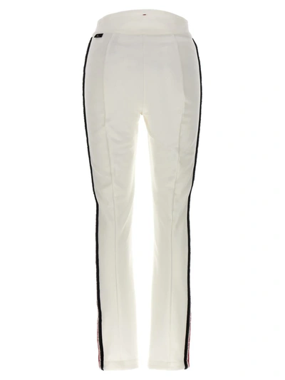 Shop Moncler Grenoble Side Embroidery Pants In White